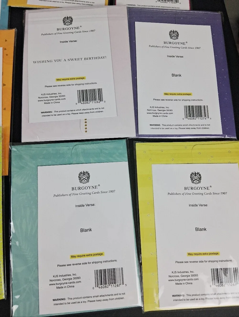 Burgoyne 3D Birthday & Blank Cards w/ Envelopes NEW Set of 12